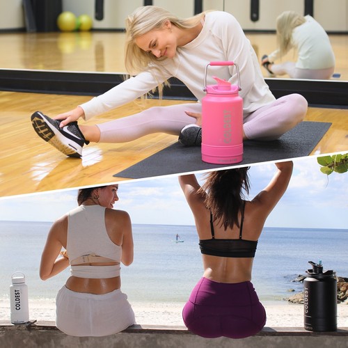 COLDEST One Gallon Sports Water Bottle, 128oz Gallon (Straw Lid) Gallon Jug - Picture 183 of 223