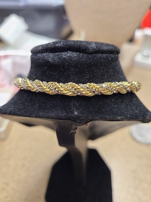 David Markstein Premier Duetto Hand Crafted Rope & Box Chain Bracelet Gold/Silve
