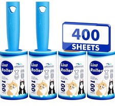 Extra Sticky Lint Roller, Mega Value Set 400 Sheets for Pet Hair Removal