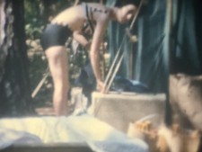 Camping Trip Women Sleeping 1960s 8mm Film Reel Home Movie
