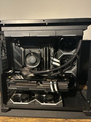 Custom/Whitebox Black Tower Gaming Desktop PC AMD Radeon GPU Liquid Cooling