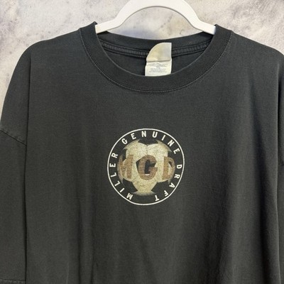 Vintage Miller Genuine Draft Beer T Shirt Mens 2XL Black Y2K Short Sleeve