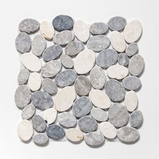 Cruz Bay Studio XC3R Coin Marble - 11" x 11" Pebble and Rock - Light Grey / Grey