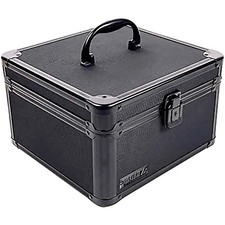 Vaultz Locking Divided Storage Box, Square, Tactical Black