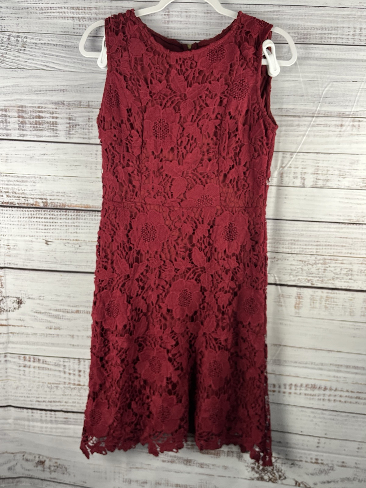 Ryan Michelle Mini Dress Womens Sz Medium Burgundy Sleeveless