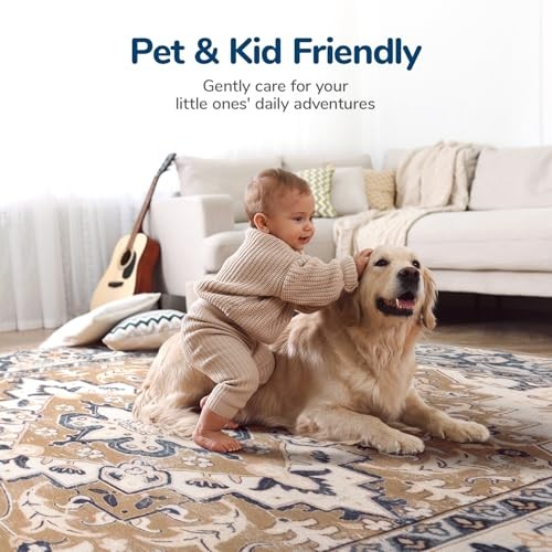  5x7 Area Rug for Living Room - Machine Washable Area Rugs, Super Soft Faux 