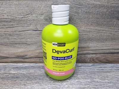 DevaCurl No-Poo Blue Anti Brass Toning Cleanser 12 fl oz For Color Treated Curl