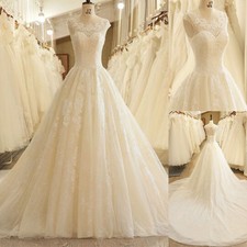 Luxury Lace Appliques Wedding Dresses Real Photo Beading Pearls Bridal Gown