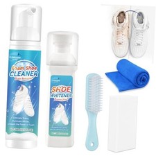 White Shoe Cleaner, 6.76 Oz with Brush and Towel, Sneaker Shoe Cleaning Kit