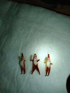 Antique Chenille Celluloid Clay Face Santas