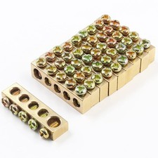 10 PCS 5 Position Brass Electrical Wire Screw Grounding Bars Terminal Kit