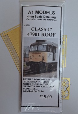 4mm/00 Detailing Class 47/901 ERSATZDACH für den Bachmann siehe Beschreibung