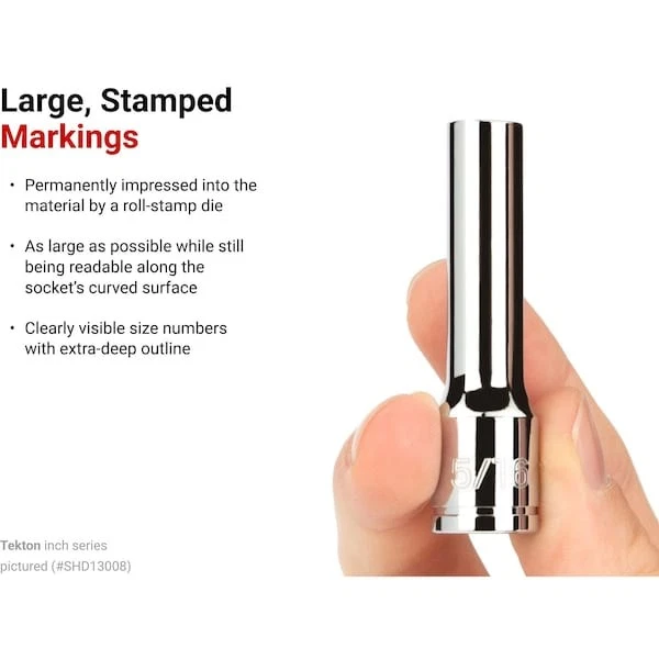 Tekton Shd91212 3/8 Inch Drive 12-Point Socket Set With Rails And Tray, - Image 3 of 4