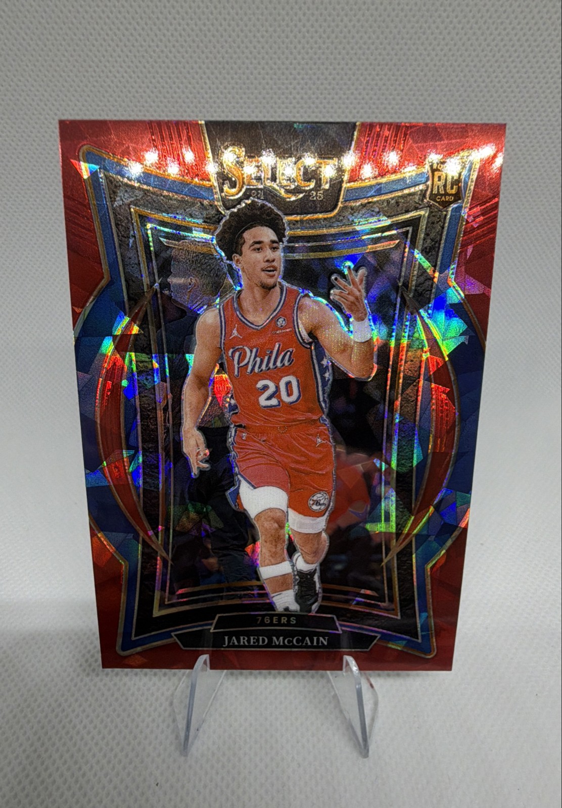 2024-25 Panini Select - Concourse Jared McCain #82 Red Cracked Ice Prizm (RC)