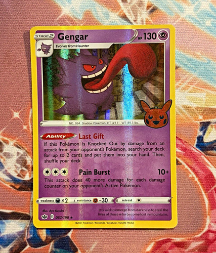 Gengar 057/198 Holo Rare Sword & Shield Chilling Reign Pokémon TCG English 2021