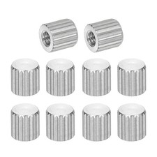 10Set M2.5 Knurled Thumb Nuts Steel Flat Head Blind Hole D5mm x H5mm