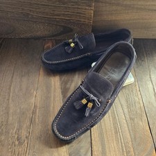 Louis Vuitton Tassel Driving Shoes Dark Navy Suede Size 8.5 US About 9.5 For Men