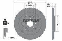 2X Textar Bremsscheiben Hinten FüR Hyundai Ioniq 5 NE CE KIA EV6 CV EV9 MV JW