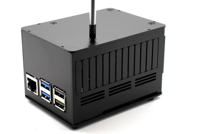 KKSB HAT Case Raspberry Pi 5, Aluminiumgehäuse, GPIO-Zugang, Wandmontage, - Bild 3 von 4