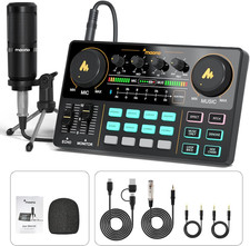 MAONO Podcast Equipment Bundle Audio Mixer All-In-One Podcast Production Studio