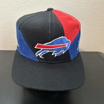Vintage 90s Bills Apex One Color Block Side wave NFL Snapback Hat Cap Wool Blend