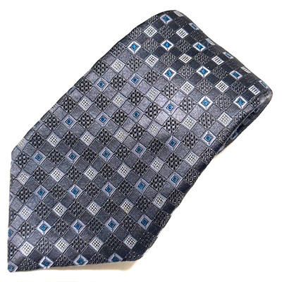 Canali Tie Blue Jacquard Geometric Squares Sophisticated Elegance Luxury Modern