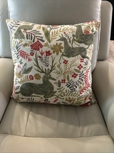 Pottery Barn Holiday LLEW DEER Pillow Christmas Reindeer 22”x22”