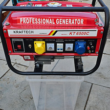 KRAFTECH KT 6500C Portable Petrol Generator 220V 110V 12V Red/Black