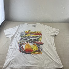 CHEMISTRY Chevy Corvette Classics T-Shirt 2XL White Muscle Car Graphic Tee