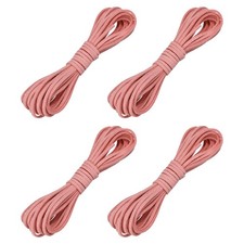 4 Pcs Faux Suede Leather Cord, 2.6mm x 5.5 Yards Flat String, Deep Pink