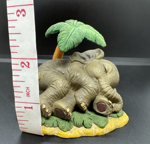 Baby Elephant Napping Time 3.5" Figurine Hamilton Collection 1996 Protect Nature - Picture 9 of 10