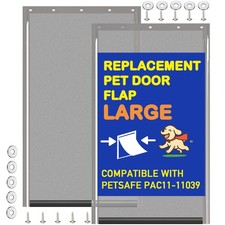 2 Pack Large Dog Door Replacement Flaps with Screws  Washers, Compatible wit...