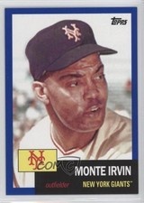 2016 Topps Archives 1953 Design Blue Border 68/199 Monte Irvin #14 HOF 02v3