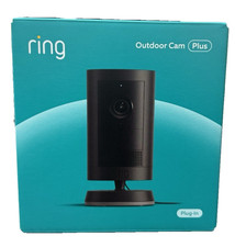 Ring B0D23B14X Cam Plus Plug-In   2K Video, Low-Light Vision, Black   OEM Sealed