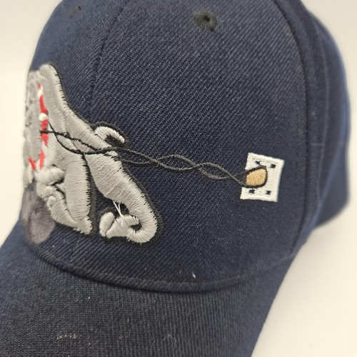 Bulldog Hat Cap Strap Back Mens One Size Wool Blend Embroidered Barbed Wire - Picture 4 of 11