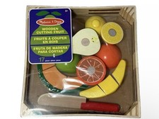 Melissa  Doug Wooden Play Food Kitchen - Fruit Cutting Set - New, Sealed Age 3 