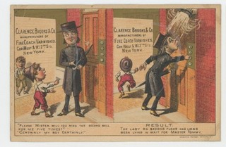 Tarjeta publicitaria Mr Fancy Cancel Clarence Brooks & Co barnices finos de Nueva York #874