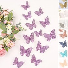 12 pcs 3D Butterfly WALL DECALS DIY Crafts Removable STICKERS Party Decorations