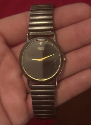 Vintage 80s/90s Seiko All Black Watch Men's Quartz Black Metal Band