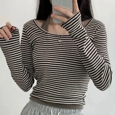 Ablely Striped Long-Sleeve T-Shirt  Tank Set
