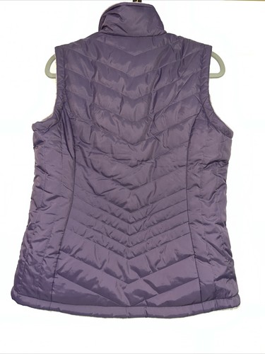 Gilet Free Country donna taglia Med viola reversibile imbottito trapuntato grigio pelliccia zip - Foto 5 di 7