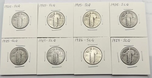 8-Standing Liberty Silver Quarters-8 Coin Lot-Circulated-Free Shipping