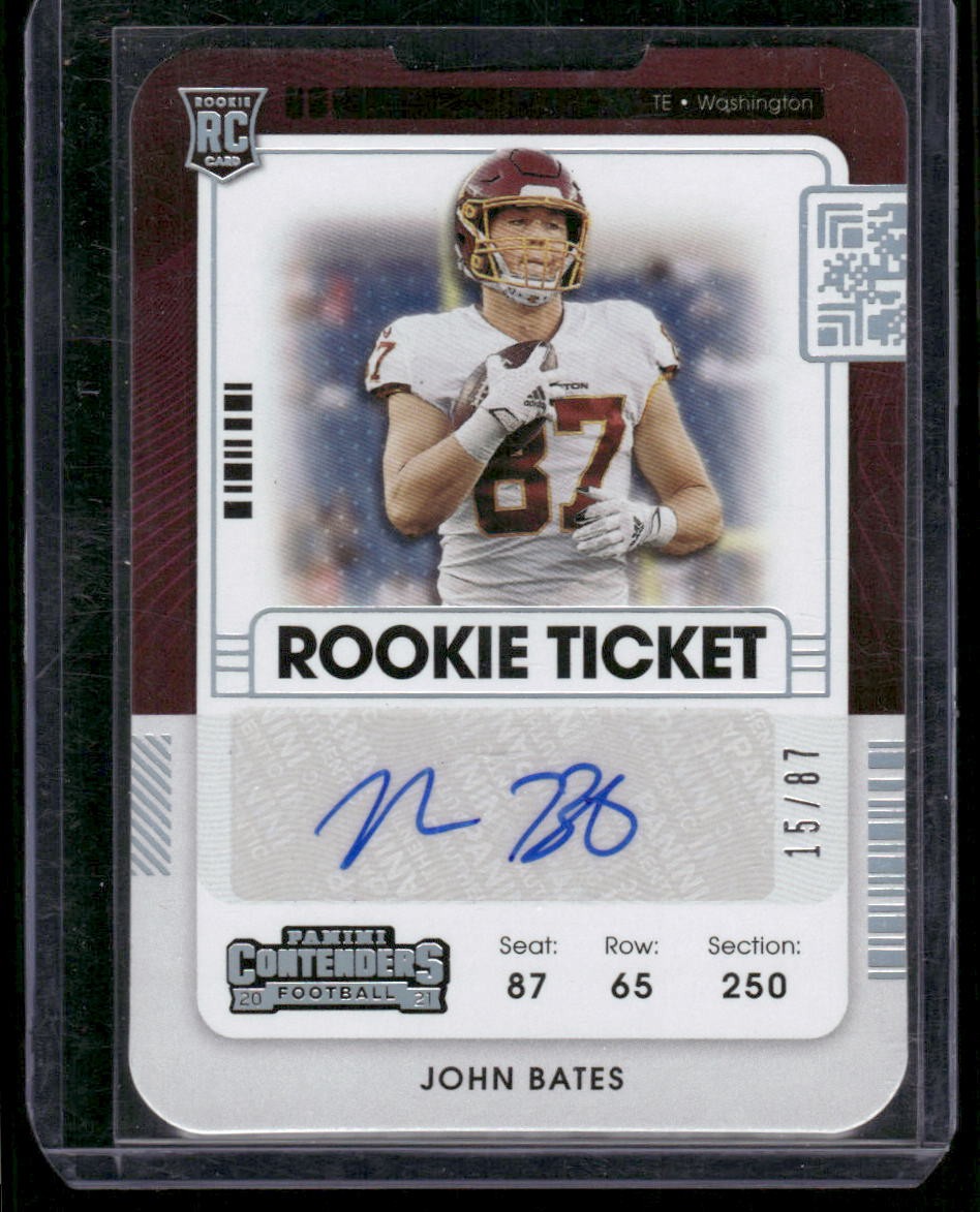 John Bates Panini Contenders #206 Autograph-Reverse