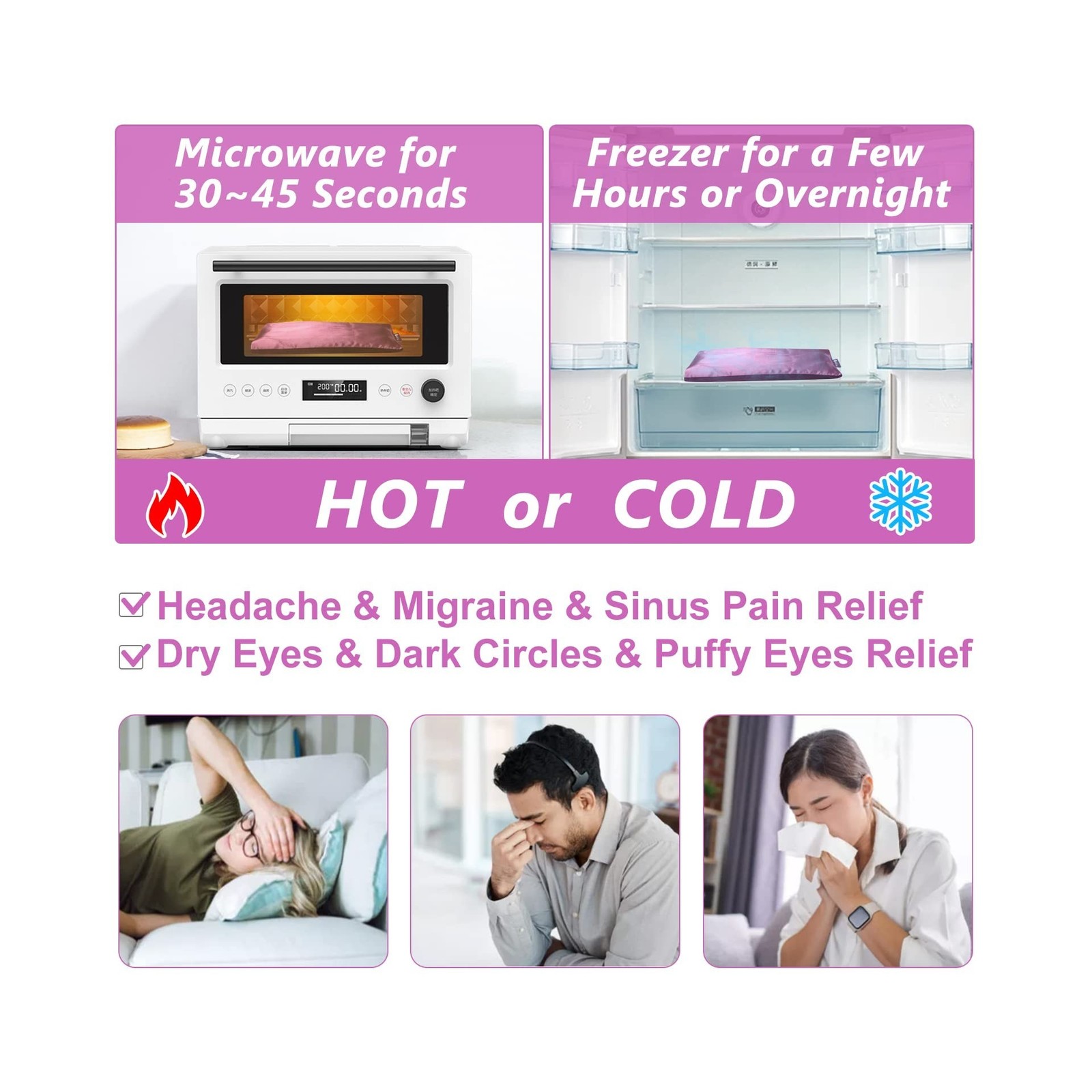 Lavender Eye Pillow for Relaxation, Yoga, Sleeping, Weighted Eye Ma... Fast Ship