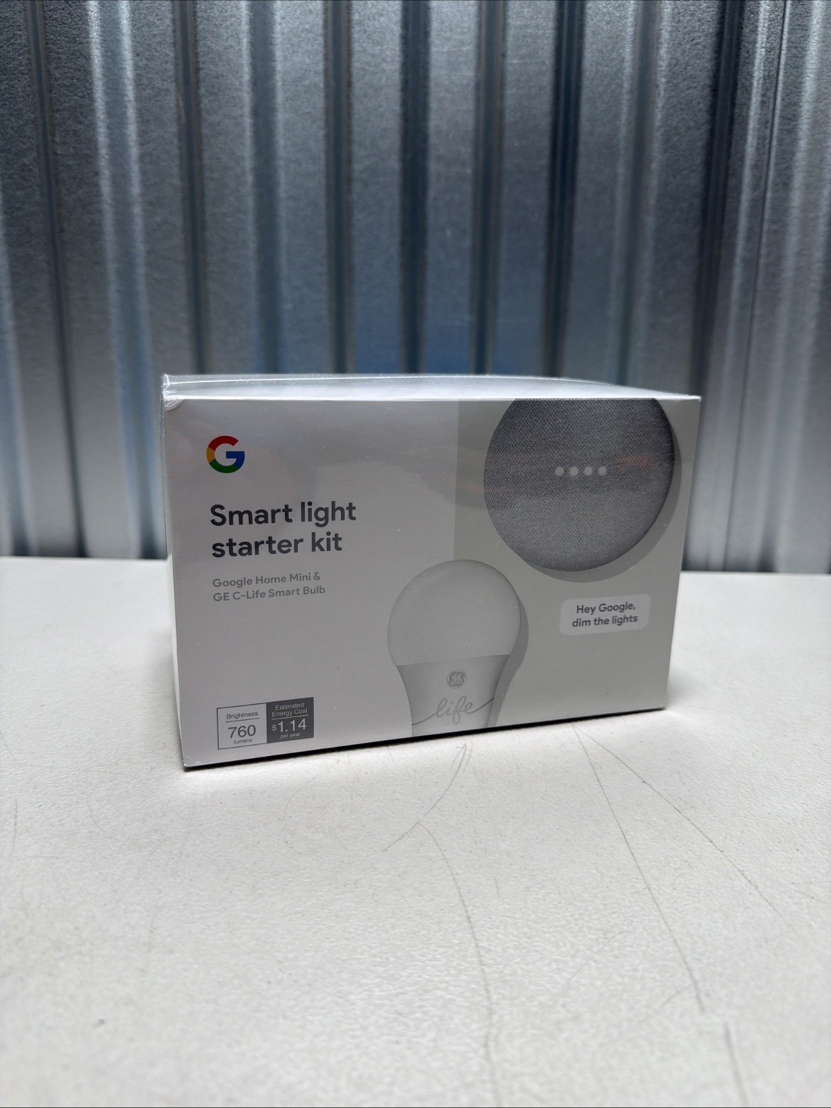 NEW Google Home Mini Smart Light Bulb Starter Kit Chalk GA00