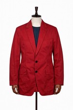 Hugo Boss Akten-we Red Cotton Slim Fit Blazer Size 48 / 38R