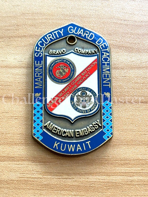F33 Kuwait Marine Security Guard Detachment U.S. Embassy Challenge Coin Dog Tag