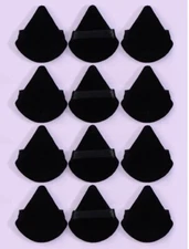 12pcs Makeup Puff Set Soft Triangle Powder Mineral Puff For Face Makeup Black