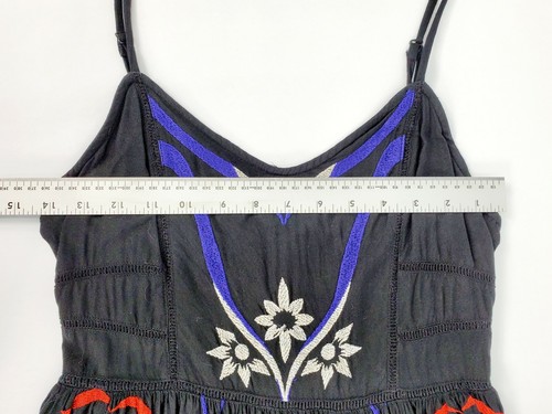 Beautiful Free People - Size 4 - Embroidered Black Fit & Flare Dress LikeNew! - Picture 8 of 10