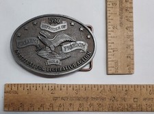 1986 - DEFENDER OF FIREARMS FREEDOM NRA - belt BUCKLE - listing 7427